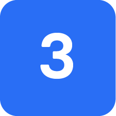 3 Zahl drei auf blauem Hintergrund