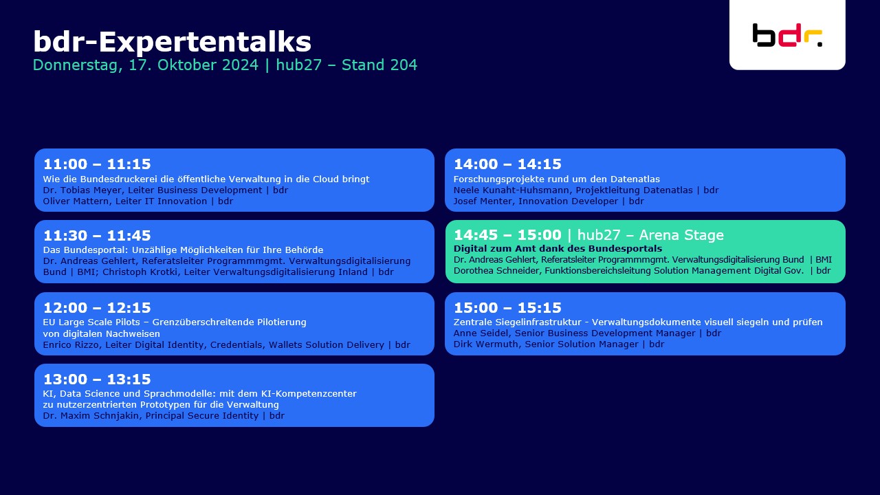 Übersicht Expertentalks SCCON 17.10.2024 Übersicht Expertentalks SCCON 17.10.2024
