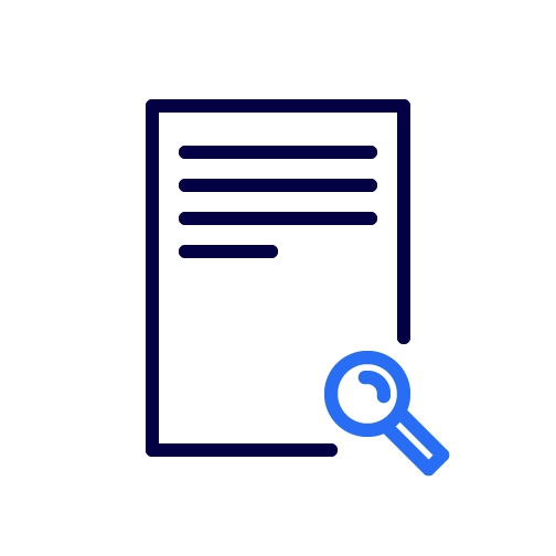 Dokument mit einer Lupe