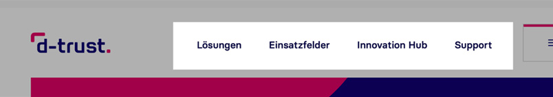 Eine Ansicht der Hauptnavigation.