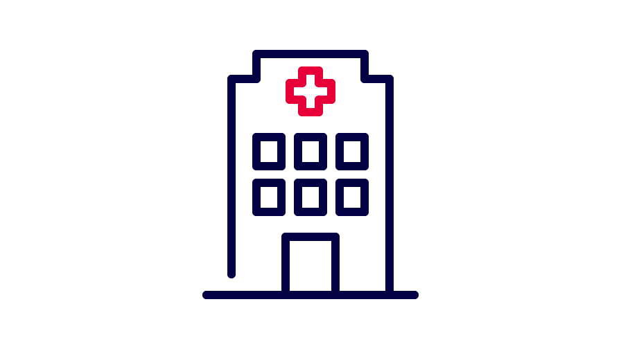 Krankenhaus Piktogramm eines Krankenhauses