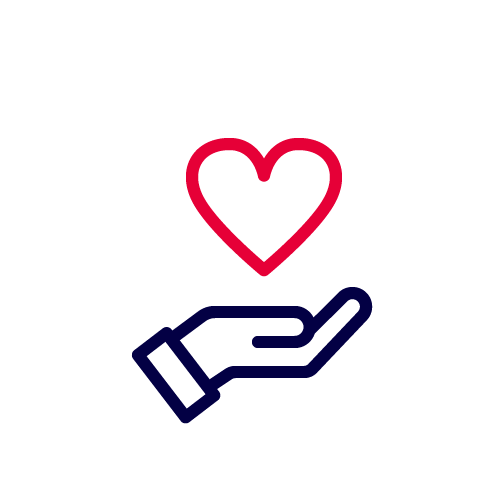 Piktogramm Hand mit Herz