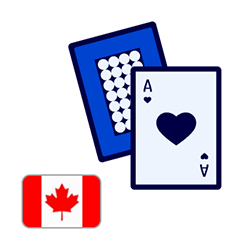 Abbildung kanadische Flagge mit Spielkarte