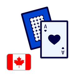 Illustration canadian flag with playing card Illustration canadian flag with playing card