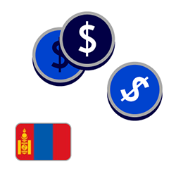 Illustration Mongolian flag with dollar sign Illustration Mongolian flag with dollar sign