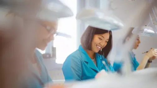 Healthcare professions Dental technician at work