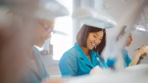 Healthcare professions dental technician at work