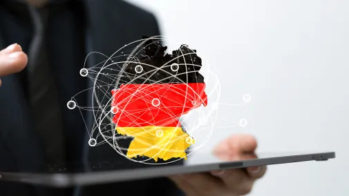 Ansicht einer digitalen Karte von Deutschland. Ansicht einer digitalen Karte von Deutschland.