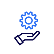 Piktogramm Hand mit Zahnrad