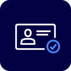 Pictogram ID card with tick