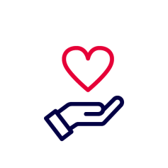 Piktogramm Hand mit Herz