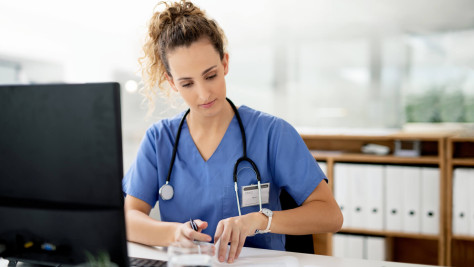 Doctor at her desk