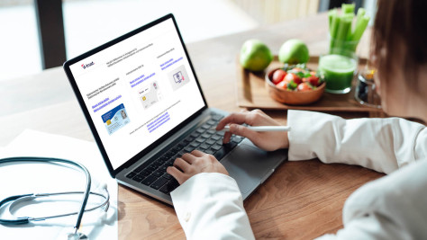 Laptop with the e-health application portal open