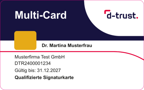 Abbildung der Vorderseite der Multi-Card Signaturkarte