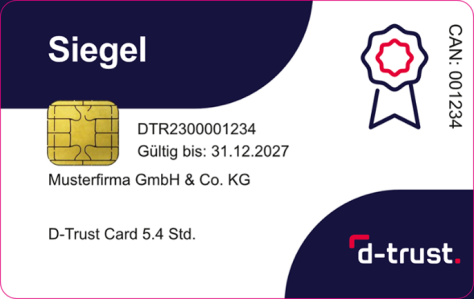 Abbildung der Vorderseite der Siegelkarte D-Trust Card 5.4